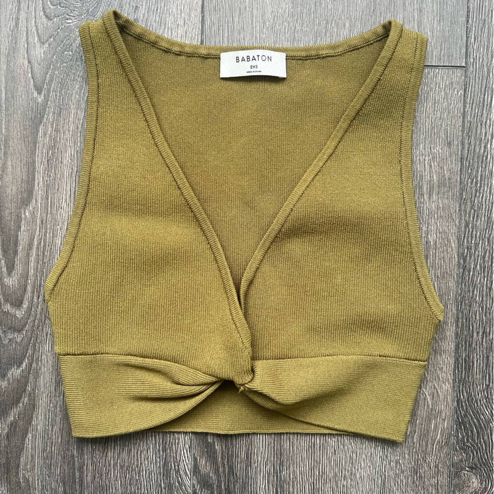 Aritzia Babaton Sculpt Knit Twist Tank